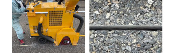 舗装面溝切削のイメージ